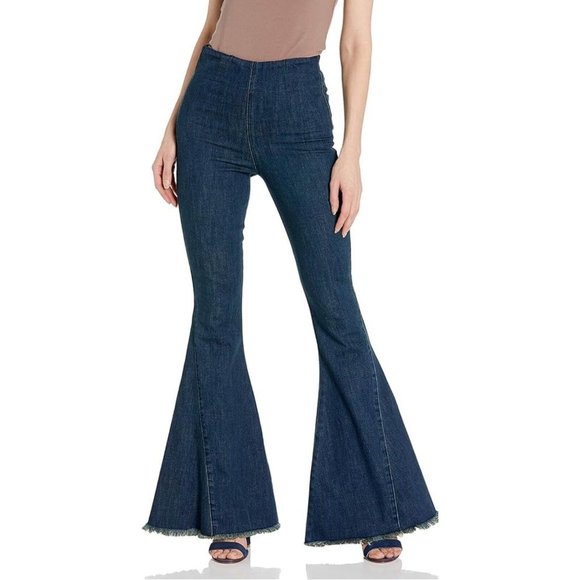 Show Me Your MuMu Pants - Show Me Your Mumu Blue Stretch Berkeley Bells Bell Bottom Soft Denim Jeans S